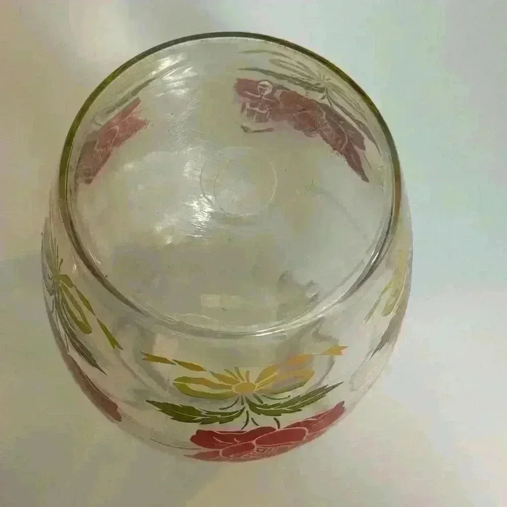 Vintage Anchor Hocking red roses  carafe / juice pitcher - Picture 4 of 7